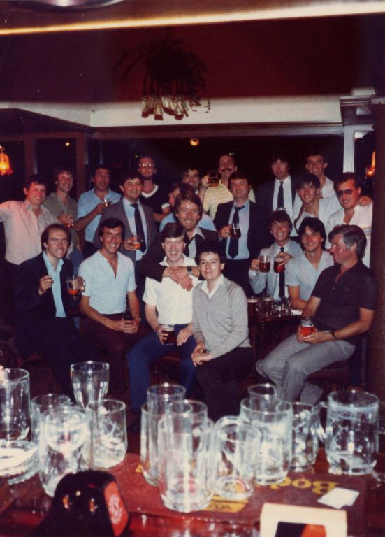 l to r standing: Eric Craven, Mel Thompson, Joe Tooley, Paul Slowey, Terry Burgess, Pete Appleby, Paul Bowden, Steve Price, Alan Cavanagh, Pete Knox, Ged Cathcart, Eric Parr, Colin Dutton<br>l to r sitting: Norman Smith, Alan Banks, Steve Worthington, Harry Bannister, John Buckley, Wally Brett, Sean Burrows, Mike Pickering